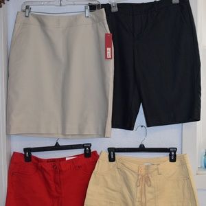 Women's set of 3 shorts, & 1 NWT Skirt